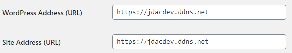 WordPress Address Settings