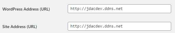 WordPress Address Settings