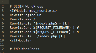 Typical WordPress .htaccess file